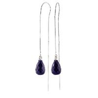 Sapphire Scintilla Briolette Earrings 6.6ctw in 9ct White Gold