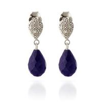 Sapphire and Diamond Droplet Earrings 6.6ctw in 9ct White Gold