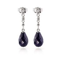 sapphire and diamond chain droplet earrings 66ctw in 9ct white gold