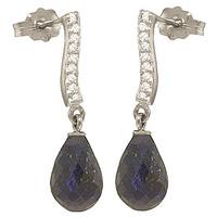 Sapphire and Diamond Droplet Earrings 6.6ctw in 9ct White Gold