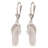 Sandal Drop Earrings in 9ct White Gold