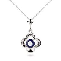 Sapphire Corona Pendant Necklace 0.55ct in 9ct White Gold