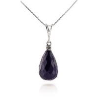 Sapphire and Diamond Pendant Necklace 8.8ct in 9ct White Gold