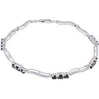 Sapphire and Diamond Trinity Tennis Bracelet 1.75ctw in 9ct White Gold