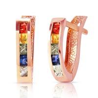 Sapphire Acute Huggie Earrings 1.3ctw in 9ct Rose Gold