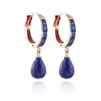 Sapphire Droplet Huggie Earrings 7.8ctw in 9ct Rose Gold