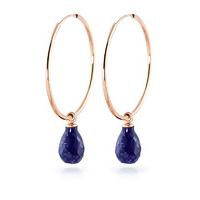 Sapphire Briolette Earrings 6.6ctw in 9ct Rose Gold