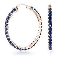 Sapphire Metro Hoop Earrings 6.0ctw in 9ct Rose Gold