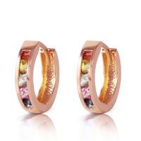 Sapphire Huggie Earrings 1.3ctw in 9ct Rose Gold