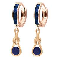 Sapphire Loop Knot Huggie Earrings 1.3ctw in 9ct Rose Gold