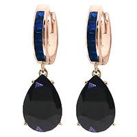 Sapphire Droplet Huggie Earrings 1.3ctw in 9ct Rose Gold