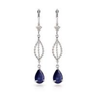 Sapphire Sceptre Drop Earrings 3.0ctw in 9ct White Gold