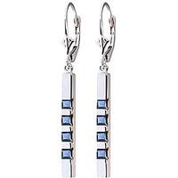 Sapphire Bar Drop Earrings 0.7ctw in 9ct White Gold