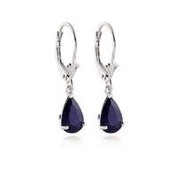 Sapphire Belle Drop Earrings 3.0ctw in 9ct White Gold