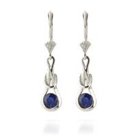 Sapphire San Francisco Drop Earrings 1.3ctw in 9ct White Gold