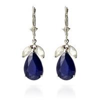 Sapphire Drop Earrings 9.3ctw in 9ct White Gold