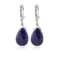 Sapphire Droplet Briolette Earrings 15.6ctw in 9ct White Gold