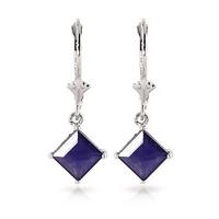 Sapphire Alexandra Drop Earrings 2.9ctw in 9ct White Gold