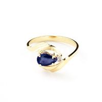 Sapphire and Diamond Flare Ring 0.5ct in 9ct Gold