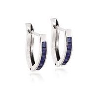 Sapphire Acute Huggie Earrings 1.3ctw in 9ct White Gold