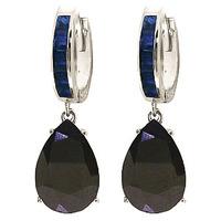 Sapphire Droplet Huggie Earrings 1.3ctw in 9ct White Gold