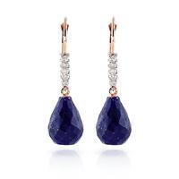 Sapphire and Diamond Stem Drop Earrings 8.8ctw in 9ct Rose Gold