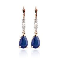 sapphire and diamond belle drop earrings 30ctw in 9ct rose gold