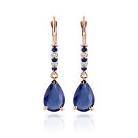 sapphire and diamond belle drop earrings 312ctw in 9ct rose gold