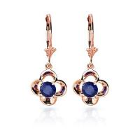 Sapphire Corona Drop Earrings 1.1ctw in 9ct Rose Gold