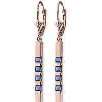 Sapphire Bar Drop Earrings 0.7ctw in 9ct Rose Gold