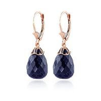 sapphire crown briolette drop earrings 296ctw in 9ct rose gold