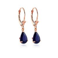 Sapphire Belle Drop Earrings 3.0ctw in 9ct Rose Gold