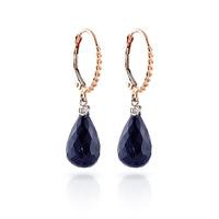 Sapphire and Diamond Stem Drop Earrings 17.6ctw in 9ct Rose Gold