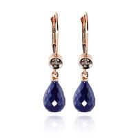 Sapphire and Diamond Illusion Drop Earrings 6.6ctw in 9ct Rose Gold