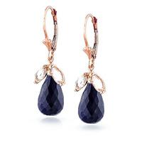 sapphire and white topaz snowdrop earrings 186ctw in 9ct rose gold