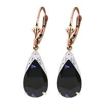 Sapphire Snowcap Drop Earrings 9.3ctw in 9ct Rose Gold