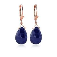 Sapphire Droplet Briolette Earrings 15.6ctw in 9ct Rose Gold