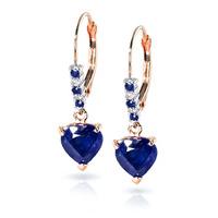 Sapphire and Diamond Drop Earrings 3.1ctw in 9ct Rose Gold