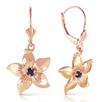 Sapphire Flower Star Drop Earrings 0.2ctw in 9ct Rose Gold