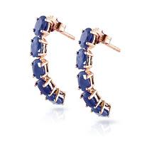 Sapphire Linear Stud Earrings 2.5ctw in 9ct Rose Gold