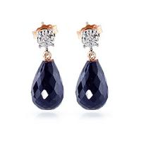 Sapphire and Diamond Illusion Stud Earrings 17.6ctw in 9ct Rose Gold