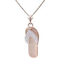 Sandal Pendant Necklace in 9ct Rose Gold