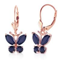 sapphire butterfly earrings 124ctw in 9ct rose gold