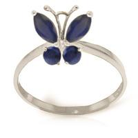 Sapphire Butterfly Ring 0.6ctw in 9ct White Gold