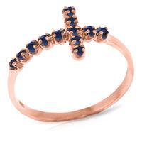 sapphire cross ring 03ct in 9ct rose gold