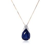 Sapphire Snowcap Pendant Necklace 4.65ct in 9ct Rose Gold