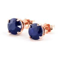 Sapphire Stud Earrings 3.3ctw in 9ct Rose Gold