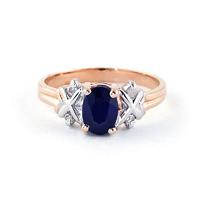 Sapphire and Diamond Ring 1.35ct in 9ct Rose Gold