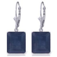 Sapphire Drop Earrings 14.0ctw in 9ct White Gold