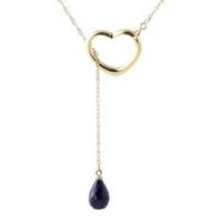 Sapphire Briolette Pendant Necklace 3.3ct in 9ct Gold